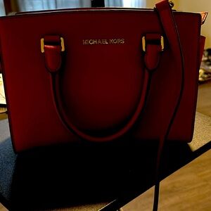 Red Michael Kors purse